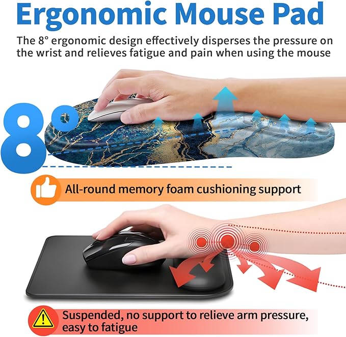 YIWEI Ergonomic Mouse Pad with Wrist Rest - Image 4