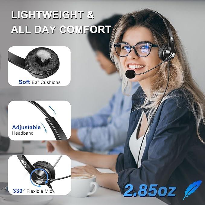 Callez Wired Computer Headset, 3.5mm/USB-C Headset - Image 6