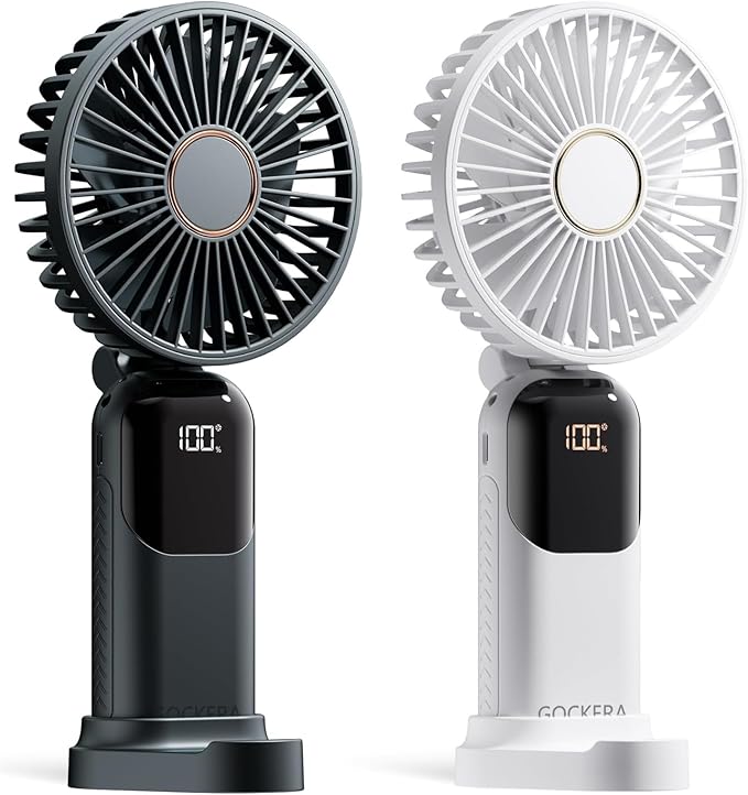 GOCKERA Portable Fan, 4200mAh Battery Operated Fan, 5 Speeds&Digital Display by GOCKERA