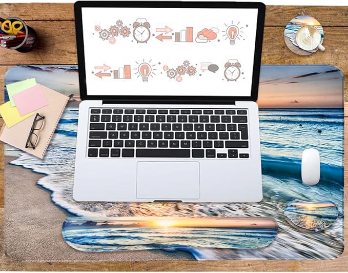 4-in-1 Large Gaming Mouse Pad, Keyboard Wrist Rest Pad & Wrist Support Mousepad - Image 6