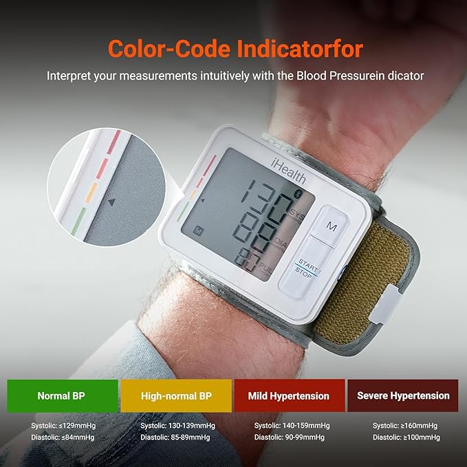 iHealth Push Wrist Blood Pressure Monitor, Digital Bluetooth Blood Pressure - Image 4