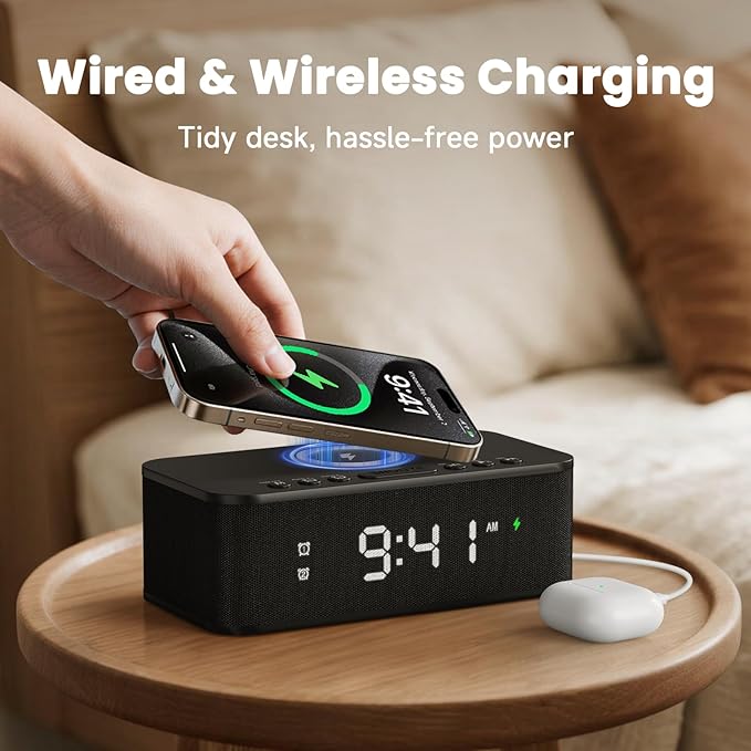 Fansbe Direct Digital Alarm Clock White Noise, Loud Digital Alarm Clocks - Image 3