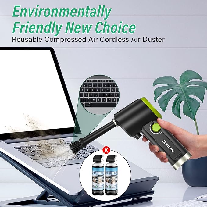 DOROBEEN Compressed Air Duster, Cordless Handheld Air Blower, Stepless Speed - Image 3