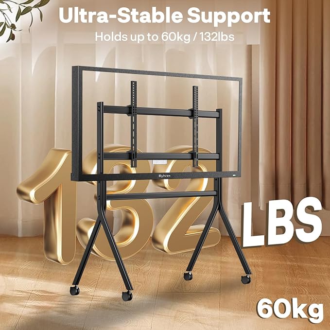 Sylvox TV Floor Stand for 65-75 Inch TVs, Heavy Duty Rolling TV Stand Max Load - Image 3