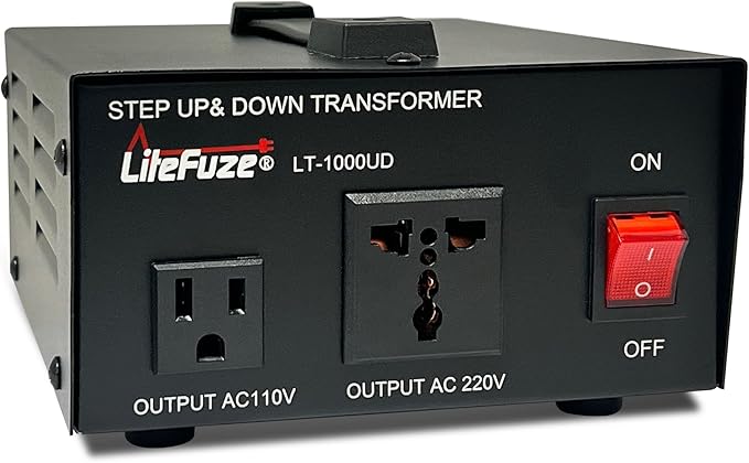 LiteFuze 1000 Watt Voltage Converter Transformer Step Up/Down - 110v to 220v / by LiteFuzeBrand