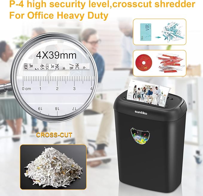 Suntiko 14 Sheet Cross Cut Paper Shredder - Image 3