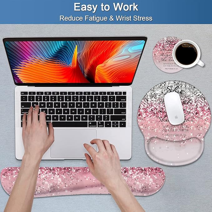 Keyboard Wrist Rest and Mouse Pad Wrist Support Set - Image 4