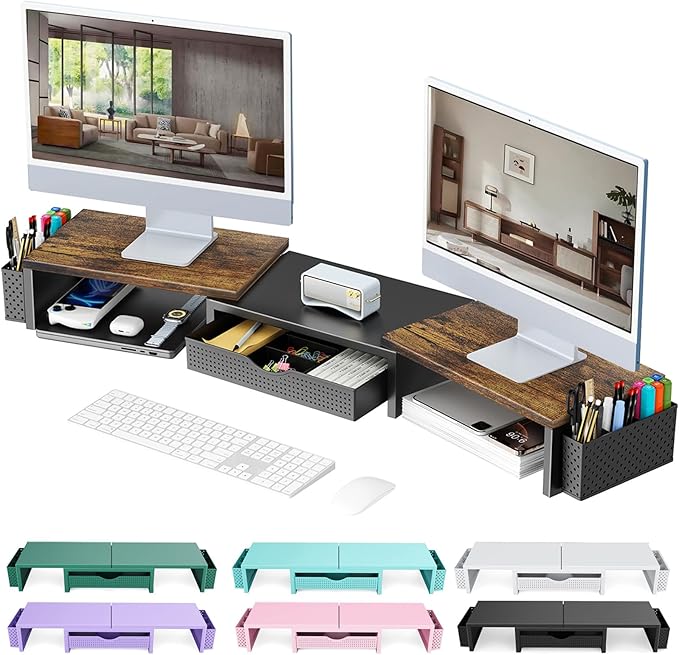 gianotter Dual Monitor Stand Riser, Desk Organizer by gianotter