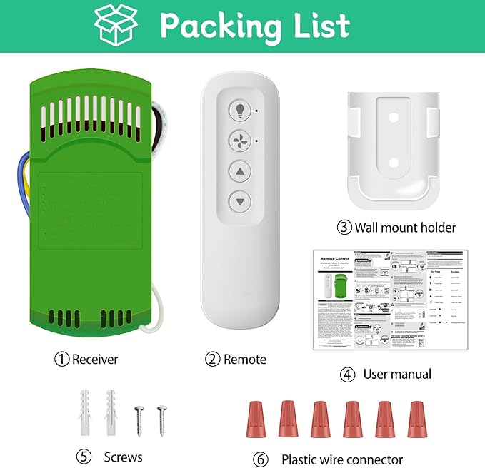 Replacement for Ceiling Fan Remote Control Kit - Image 7
