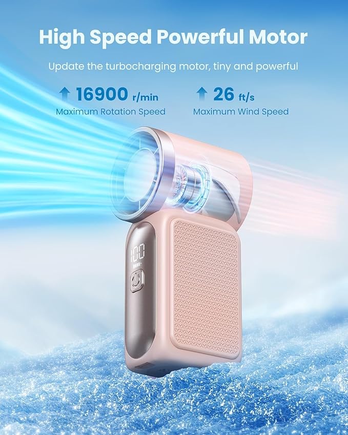Gaiatop Portable Handheld Mini Fan, 6 Speeds 16900 RPM High Velocity Personal - Image 3