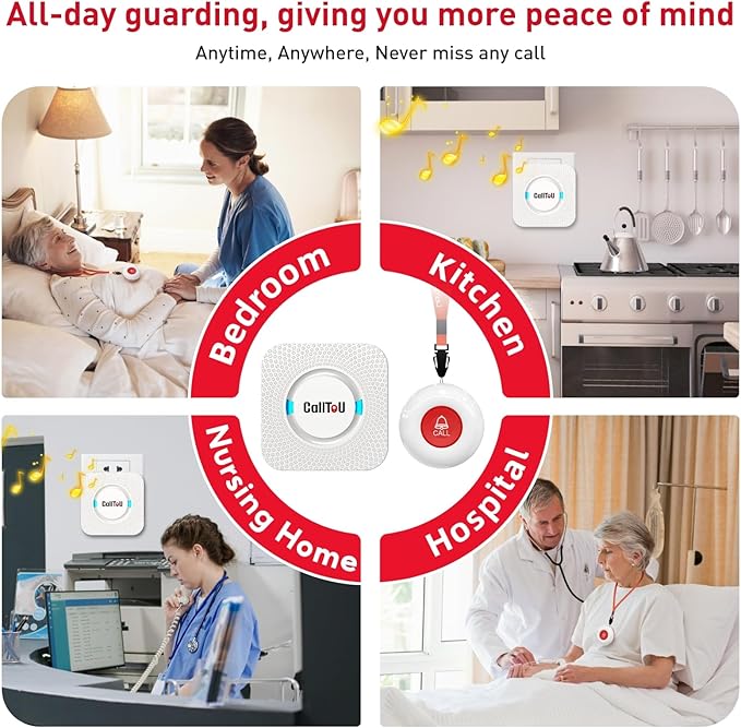 CallToU Caregiver Pager Wireless Alert Button Home Intercom System Long Range 2 - Image 4