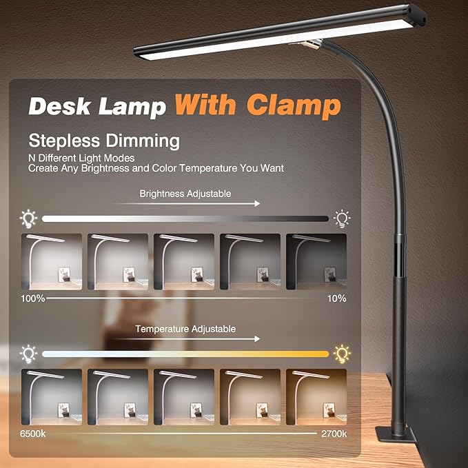 Airlonv LED Desk Lamp for Office Home, Eye-Caring Desk Light - Image 2