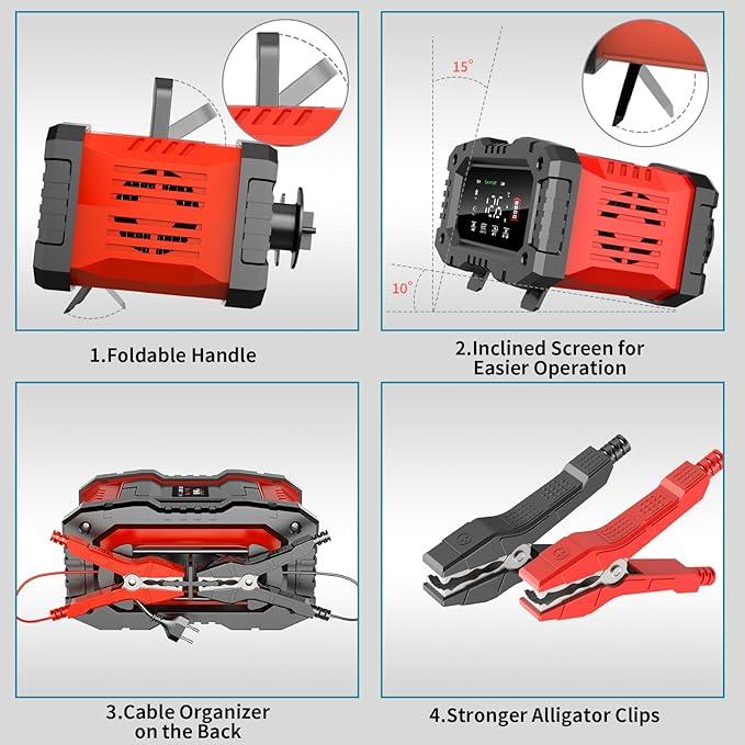 YONHAN Battery Charger 20A 12V/24V LiFePO4 Lead Acid Fully Automatic Battery - Image 8