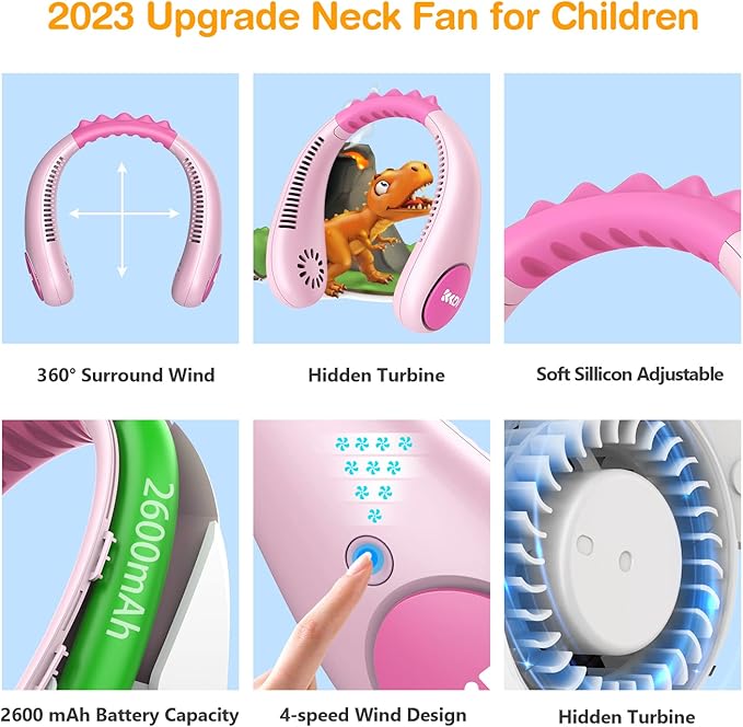 Kids Neck Fan, Portable Bladeless Fans - Image 5