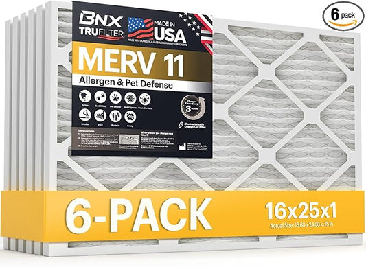 BNX TruFilter 16x25x1 Air Filter MERV 11 by BNX