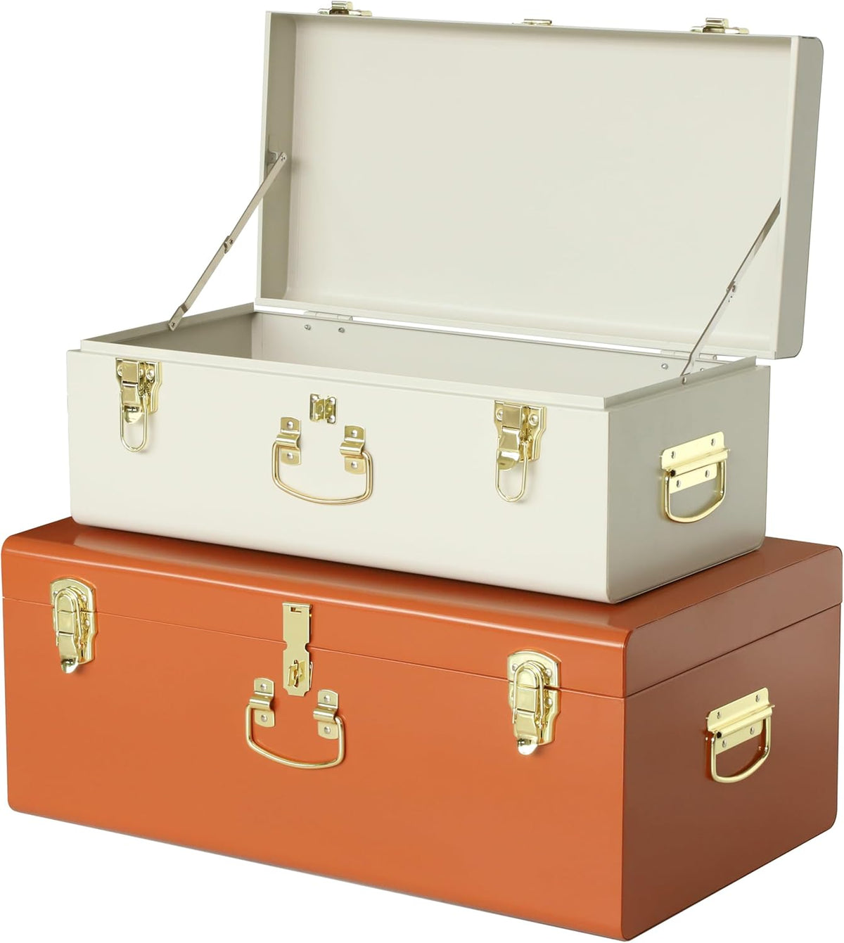 vixdonos decorative large metal box storage trunk chest, main product view
