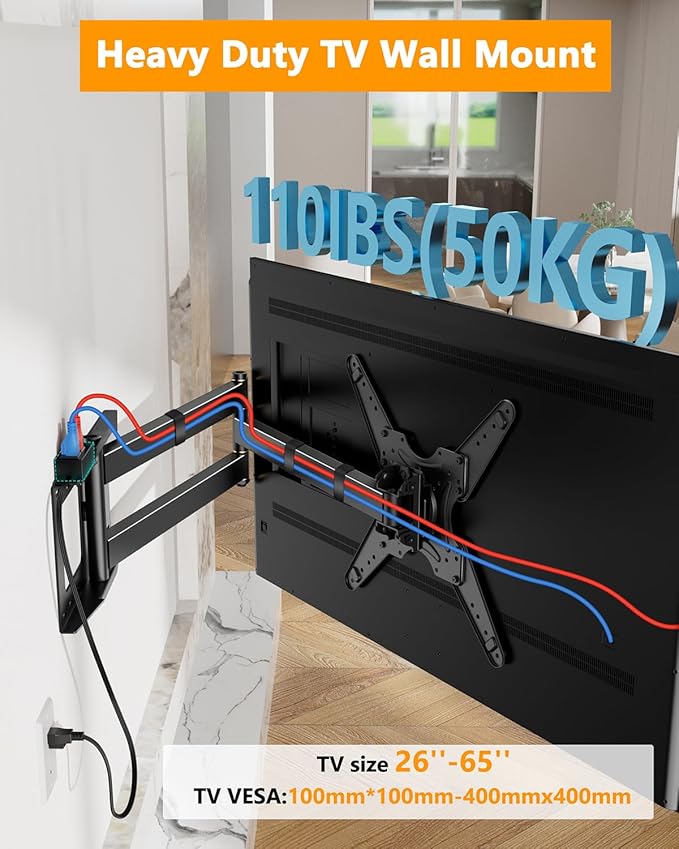 48'' Extension Extra Long Arm TV Wall Mount - Image 6