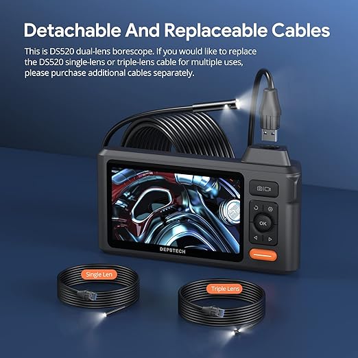 DEPSTECH Industrial Borescope Tool & 5" IPS Screen, 1080P Dual Lens Endoscope - Image 8
