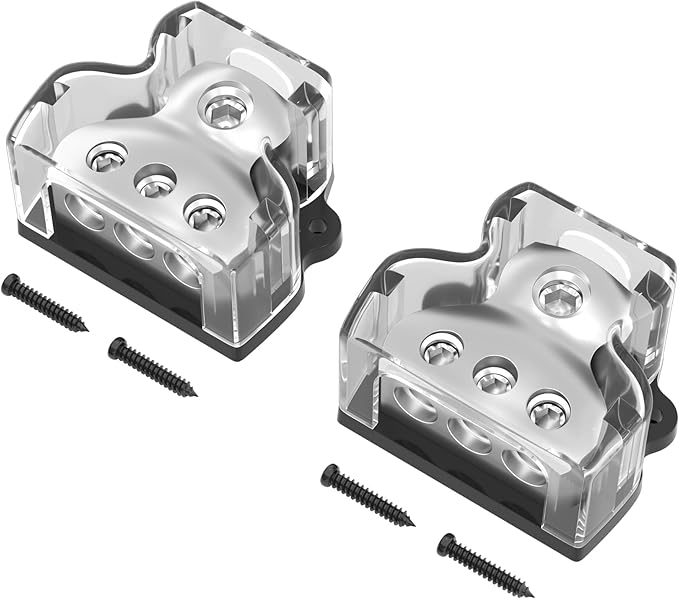 RVBOATPAT 3 Way Power Distribution Block Car Audio Splitter 1 x 0 Gauge in / 3 by RVBOATPAT