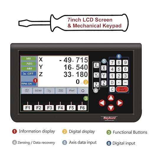 3 Axis DRO LCD Screen Metal Shell Digital Readout Display - Image 5