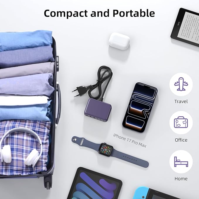USB C Charger Block, 100W GaN 6 Port PD USB C QC USB A Wall Charger Adapter - Image 5