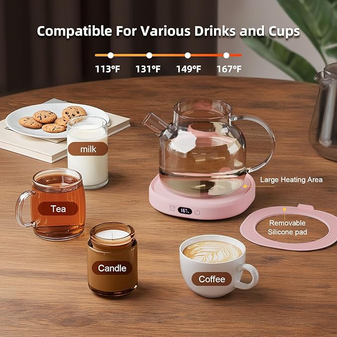 Coffee Mug Warmer & You are Awesome Mug Set, Smart Heated Electric Cup Warmer - Image 6