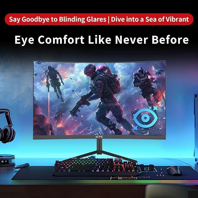 KTC 24 Inch 1500R Curved Gaming Monitor, 180Hz 1ms FHD 1080p VA Monitor - Image 7