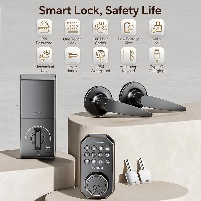 VCHOO Keyless Entry Door Lock Set Smart Locks - Image 2