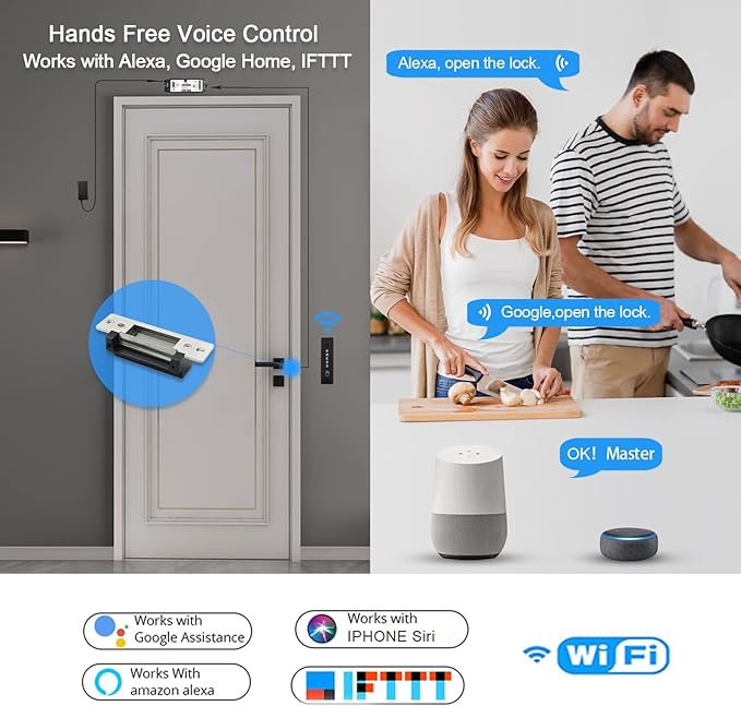 2.4GHz WiFi Access Control 400lb Holding Force Electic Magnetic Door Lock - Image 3