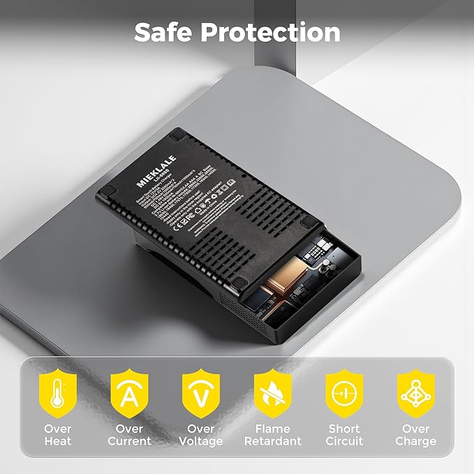 18650 Battery Charger, MIEKLALE 4-Bay Rechargeable Battery Charger - Image 9