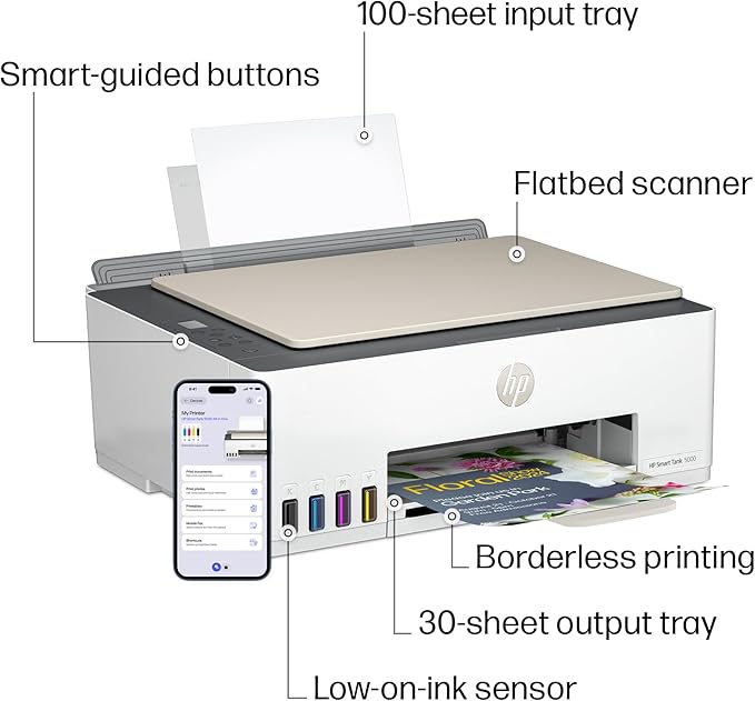 HP Smart Tank 5000 Wireless All-in-One Ink Tank Printer, Copier - Image 11