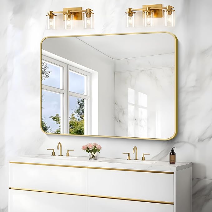 36"x48" Bathroom Mirror, Large Rectangular Wall Mirror, Rounded Corner Vanity - Image 7