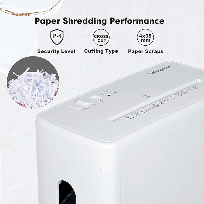 Low Noise 40dB Paper Shredder for Home, 10-Sheet Cross Cut, CD/Credit Card - Image 3