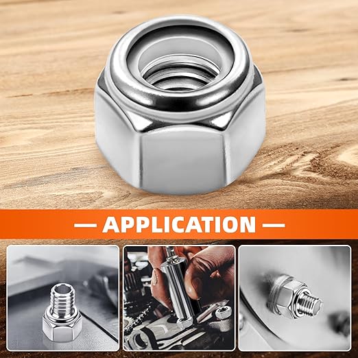 MewuDecor 5/16-18 Nylon Insert Hex Lock Nuts Locknuts, 304 Stainless Steel 18-8 - Image 5