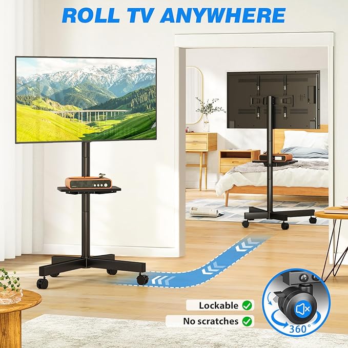 Rfiver Mobile TV Stand for 23-60 Inch LCD LED Flat/Curved Panel Screen TVs up - Image 5