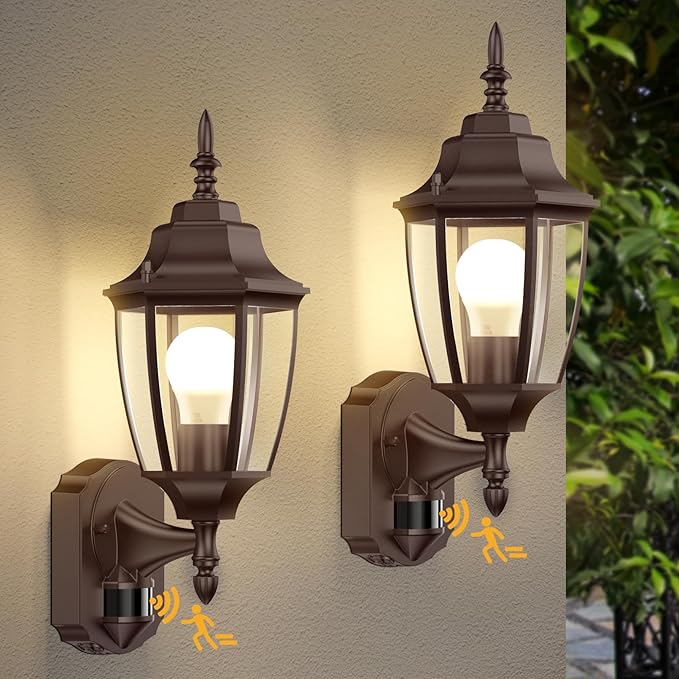 Lamomo Outdoor Wall Sconce, Dusk to Dawn Motion Sensor Bronze Outdoor Light - Image 7