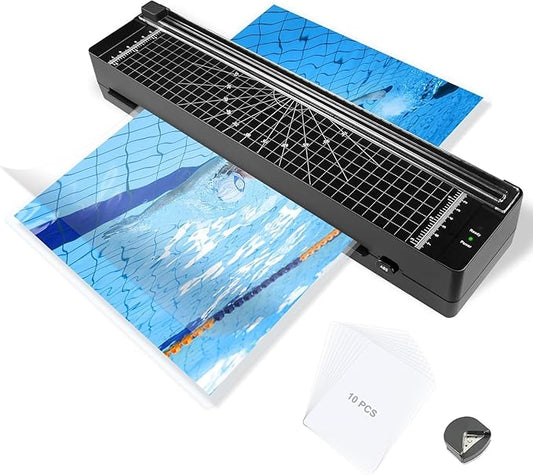 Laminator Machine 9-inch Includes 10pcs ，Laminating Sheets by WorkandLiveEfficiently