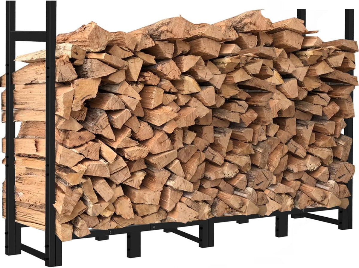 8ft firewood rack outdoor adjustable heavy duty wood, main product view