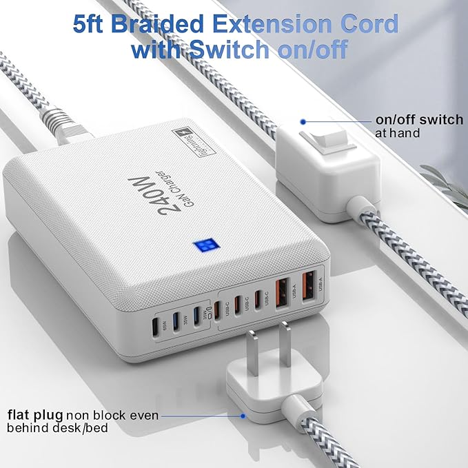 240W Fast Charging Blocks, 8-Port Charging Station - Image 6