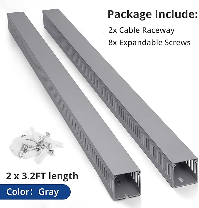 ZhiYo 3x3in Cable Raceway, 6.6FT Large Wire Tray, Cord Hider - Image 5