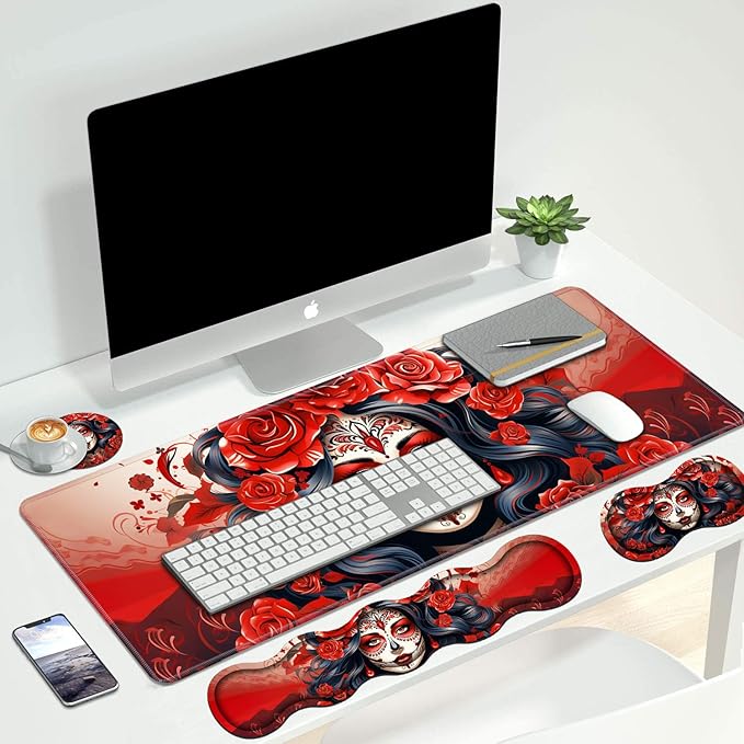 4 in 1 Ergonomic Keyboard Wrist Rest & Mouse Pad Wrist Rest Set, Large XXL - Image 7