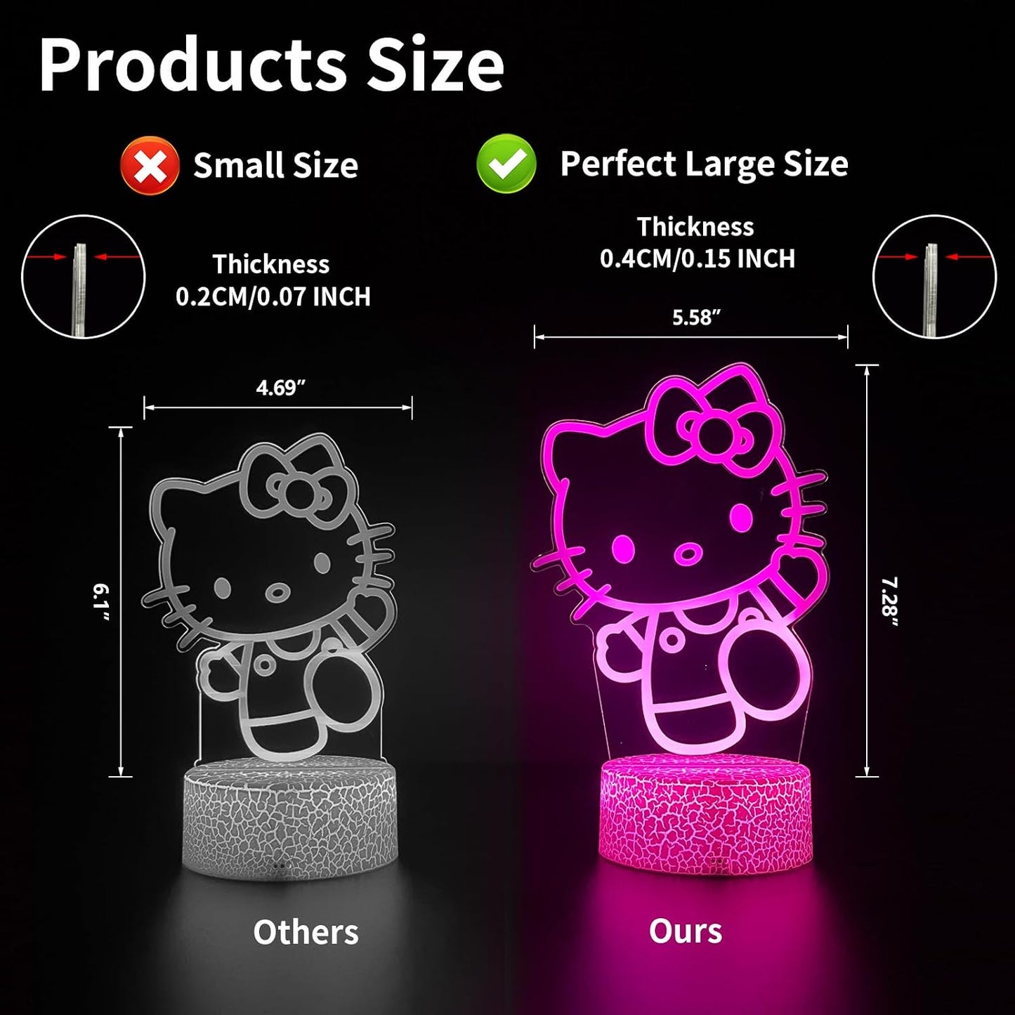 AIHYING Cat Night Light Cute Night Light - Anime Charater 16 Color Change Decor Kitty Lamp with Remote, Dim, Timer,Kids Gifts for Christmas Birthday,Nursery Baby