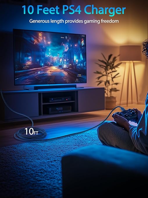 10ft PS4 Controller Charging Cable Compatible - Image 2