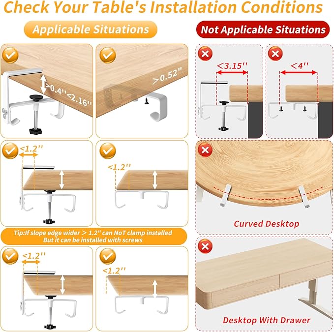 SUREUP9 No Drill Under Desk Cable Management Tray, Fabric Cable Management - Image 6