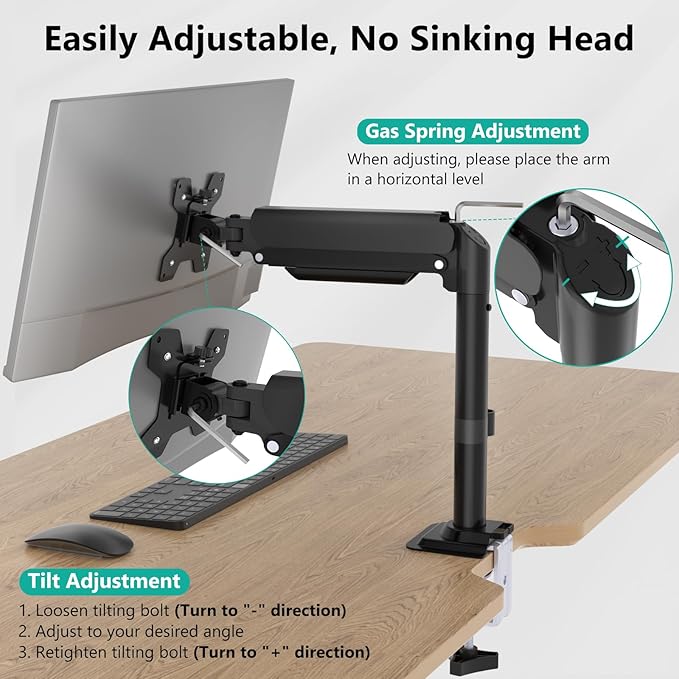 WALI Single Monitor Arm Desk Mount - Image 4