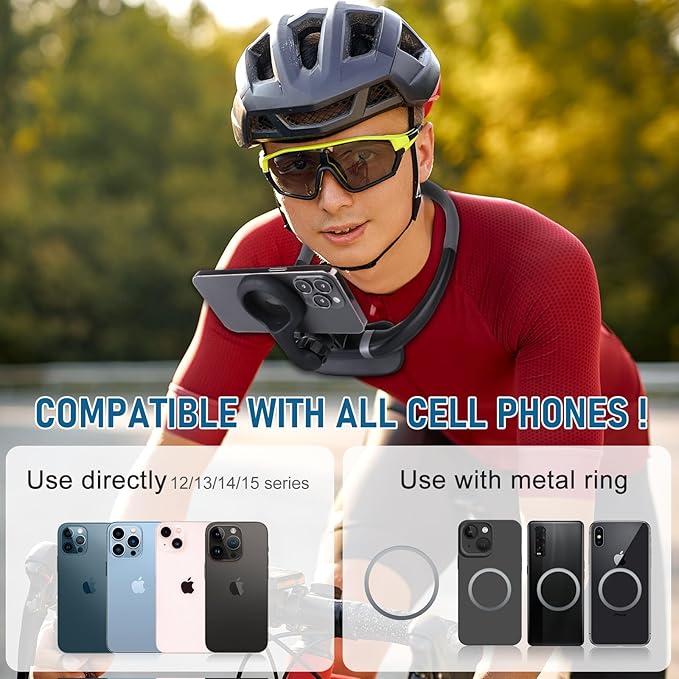 Magnetic Neck Phone Holder, Hands Free POV/Vlog Selfie Mount Flexible Neck - Image 6