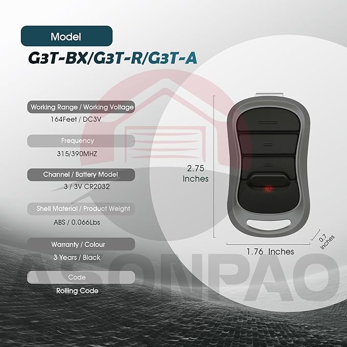 2 for Genie Garage Door Opener Remote G3T-R G3T-A G3T-BX - Image 7