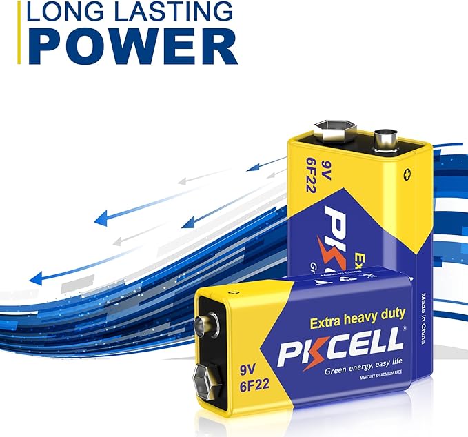PKCELL 9V Batteries, 2 Pack 9 Volt Batteries Carbon Zinc, 9V Battery - Image 4