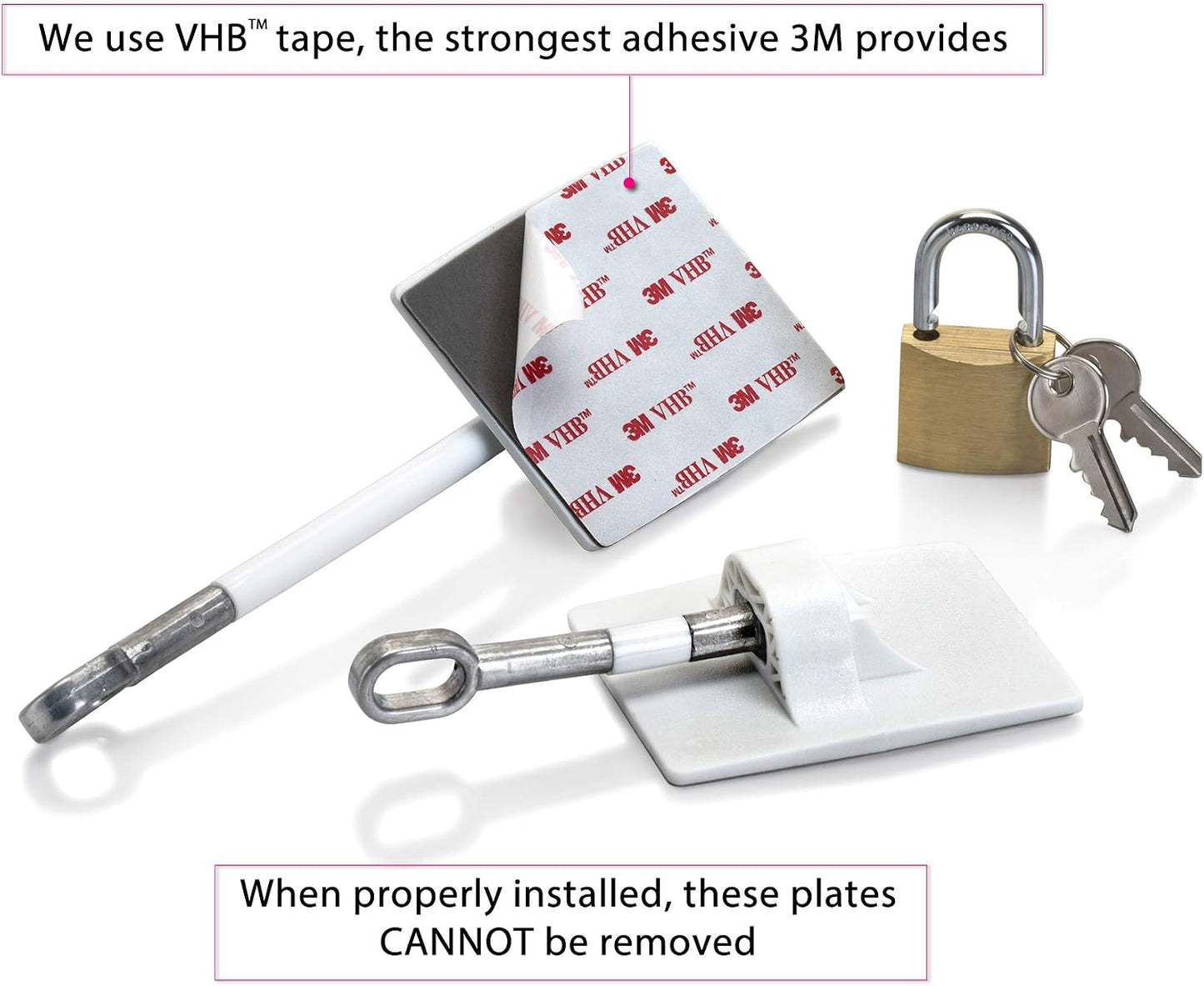 Refrigerator Door Lock with Padlock - White