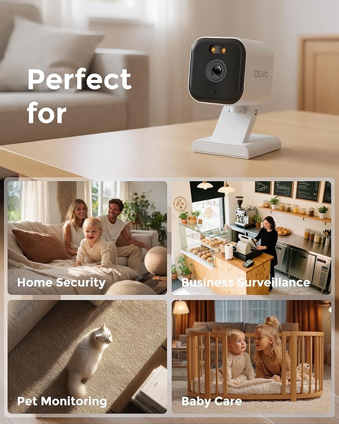 Devo CCAZ10 Security Camera 2K | Indoor &Outdoor|Baby Camera & Pet Monitor | - Image 9